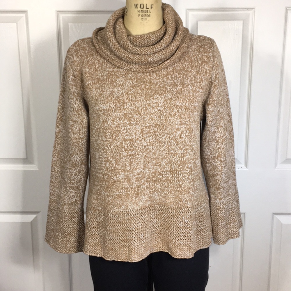 PARKHURST Cotton Country Cowl Neck Sweater - M